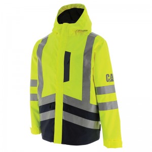 CatFootweat Hi-Vis Rain Jacket ウェア メンズ 黄色 | 0972-ZNQWM