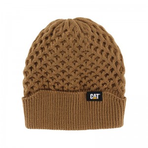 CatFootweat Honeycomb Knit Beanie ウェア メンズ ブラウン | 5784-XHACM