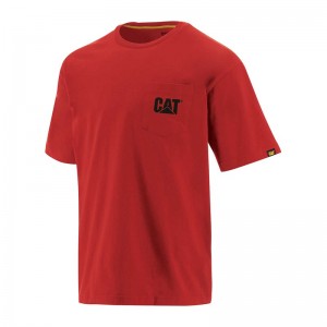 CatFootweat Trademark Pocket Tee ウェア メンズ 赤 | 5974-NXMEC