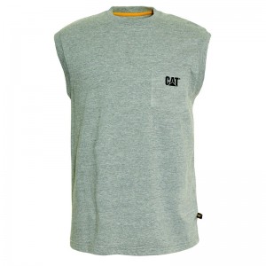 CatFootweat Trademark ノースリーブ Pocket Tee ウェア メンズ グレー | 7285-IMEKB