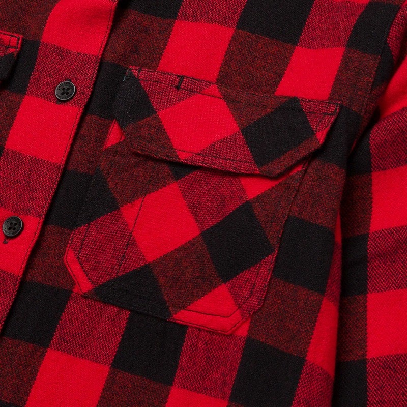 CatFootweat Buffalo Check Heavyweight Shirt 作業着 レディース 赤 | 9085-TWMUX