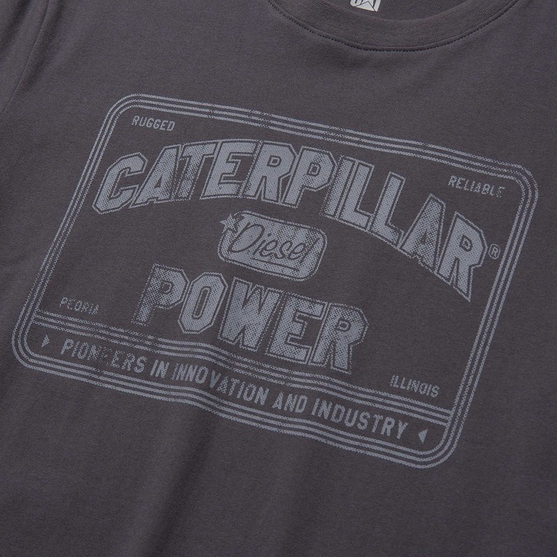 CatFootweat Caterpillar Power Tee ウェア メンズ 紫 | 0619-XJCEZ