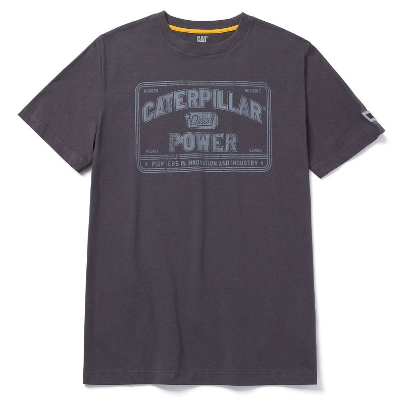 CatFootweat Caterpillar Power Tee ウェア メンズ 紫 | 0619-XJCEZ