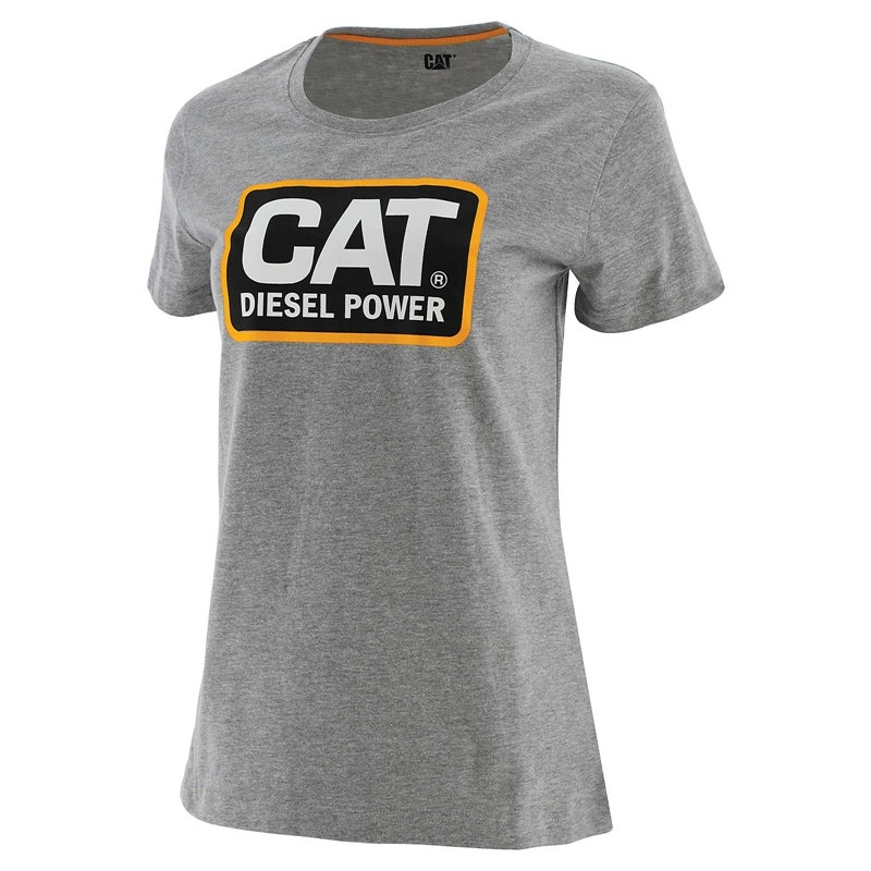 CatFootweat Diesel Power Tee 作業着 レディース グレー | 4280-EMXAL