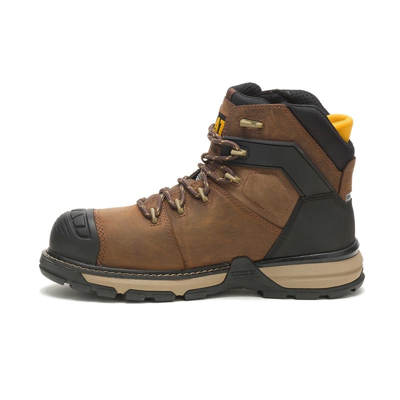 CatFootweat Excavator Superlite 防水 Thinsulate Carbon Composite つま先 ワークブーツ メンズ 暗ブラウン | 4652-QRVUC