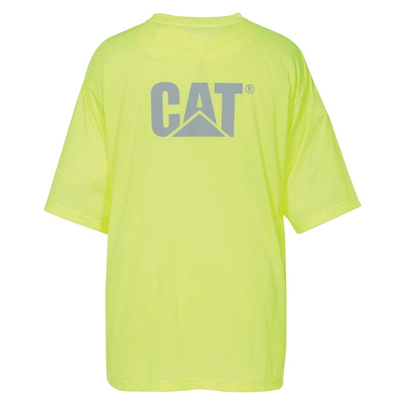 CatFootweat Hi-Vis Trademark Pocket Tee ウェア メンズ 黄色 | 9162-UJKRI