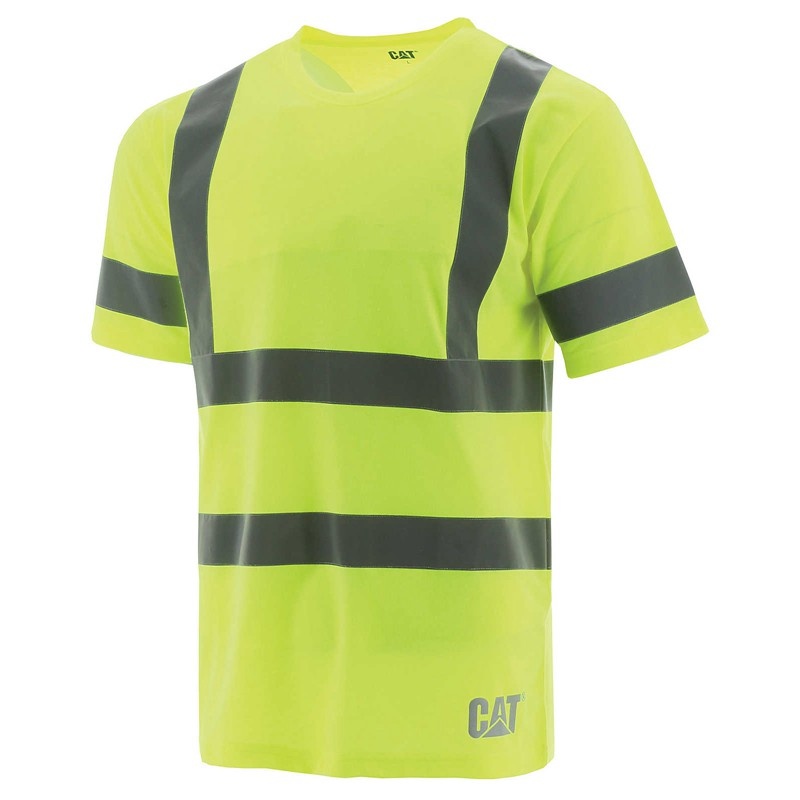 CatFootweat Hivis Class Iii Tee ウェア メンズ 黄色 | 2085-EGZTC