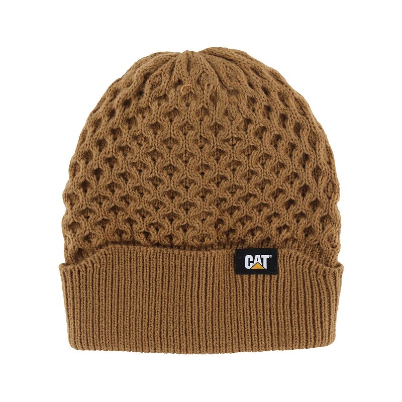 CatFootweat Honeycomb Knit Beanie ウェア メンズ ブラウン | 5784-XHACM